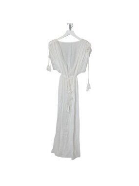 White Tassel Detail Cover Up Maxi Dress